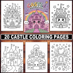 Castle Coloring Book: 20 Fantasy Designs for Kids & Adults (PDF) - Etsy