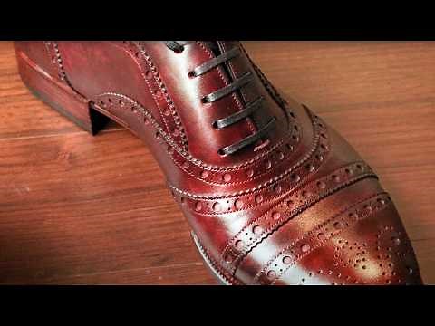 Making Handmade Full Brogue Oxford Shoes with Hand-Dyed Leather
