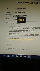 Notice to Explain #securityguard #securityofficer #proudsecurityprofessional | Proud Security Professionals