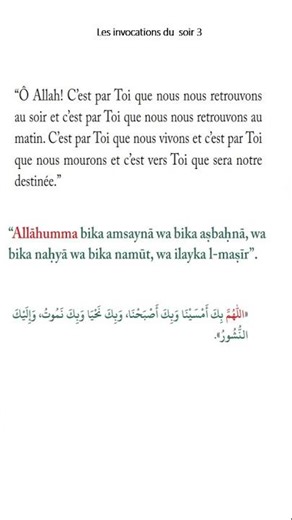 Les invocations du soir P4, 119F soir 4, #hadith #coran #invocation #invocations #islam #islamic