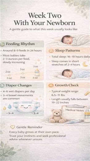 Week 2 Newborn Care Guide 👶 | Feeding, Sleep, Growth & Diaper Patterns Explained
