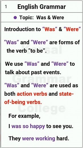 Mastering Was and Were in English Grammar