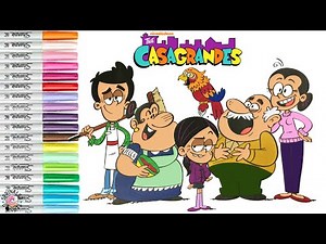 The Casagrandes Coloring Book Page Ronnie Anne Bobby Maria Rosa Hector and Sergio the Parrot