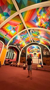 This might be the most colorful church in the world 🌈⛪️ The International Church of C4nnabis in Denver is home to Elevationism, a spiritual movement that uses cannabis as a sacrament. The building was a 1904 Lutheran church before it was transformed in 2017, and the entire interior is covered in psychedelic murals by legendary artist Okuda San Miguel. It’s not your typical Sunday service—there are laser light shows, meditations, and “Elevated” experiences. And yes, it’s open to the public (just