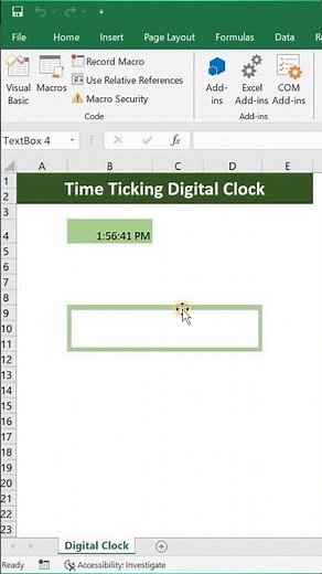 Time Ticking Digital Clock in Excel | Advanced Excel Application #shorts