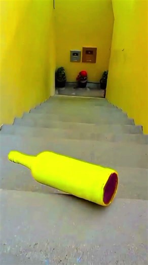 Yellow Breaking glass bottle ⚠️🔥 Crushing Crunchy & Soft Things #shorts​ #asmr​ #satisfying​