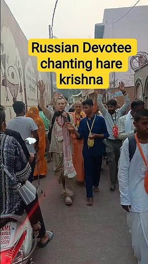 Russian devotee lost in krishna Bhakti 🙏❤️ || #vrindavan #harekrishna #shorts