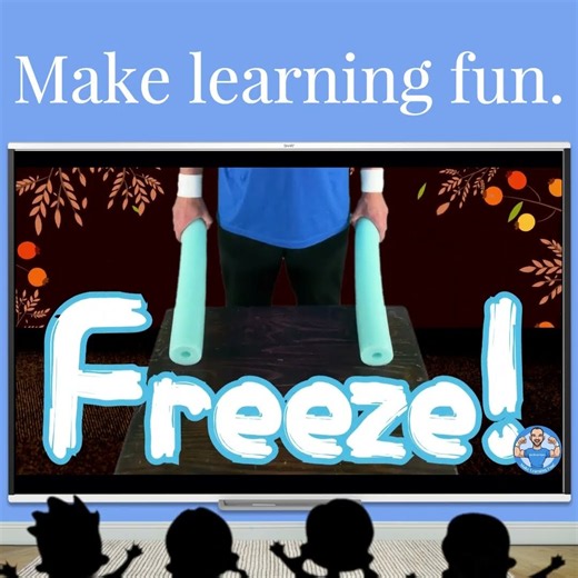Fall themed consonant blends brain break with pool noodles