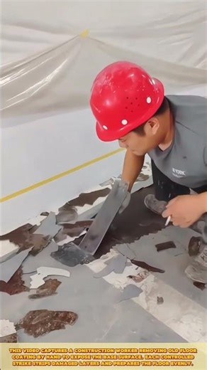 Removing Damaged Floor Coating for Surface Restoration #workprocess
