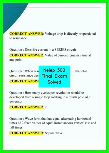 Neiep 300 Final Exam Solved video
