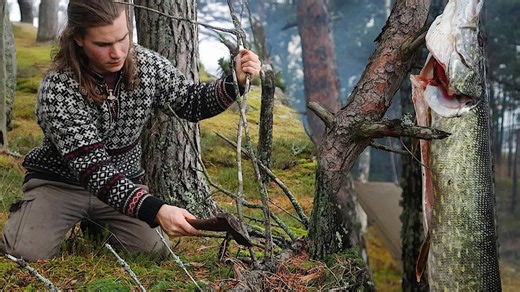 Nordic Survival: Catch and Cook Island Camping Adventure