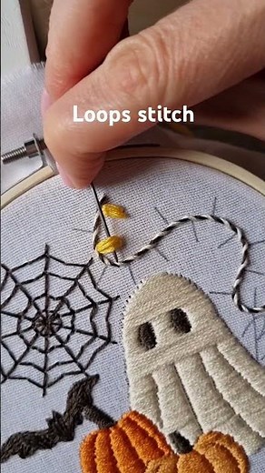🎃 Halloween Embroidery Pattern – Spooky & Fun Stitches! #embroidery #tutorial #craft #halloween #diy