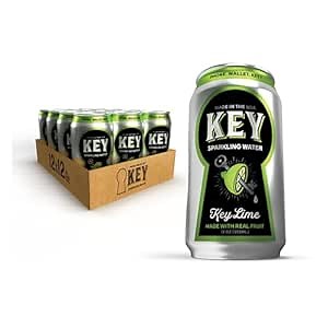 Key Sparkling Water | Key Lime | Non-Alcoholic Drinks | Flavored Sparkling Water Made with Real Fruit | Low Carb, No Added Sugar, Seltzer Water | 12 oz can (12 Pack)