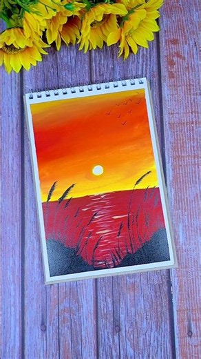 Beautiful Sunset Painting Ideas for Beginners 🌅🎨 Easy Canvas Art Tutorial