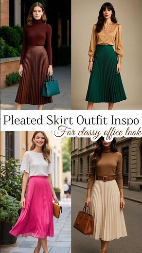 Unlock Your Corporate Chic:The Ultimate Pleated Skirt Lookbook #fashion #topstyle #capsulewardrobe