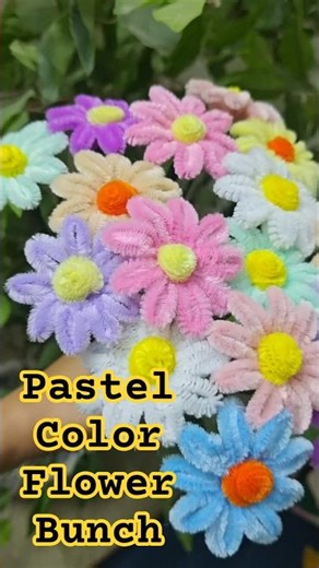 Let's make pastel color flower bunch using pipe cleaner #flowers #handmade #craft #pastel