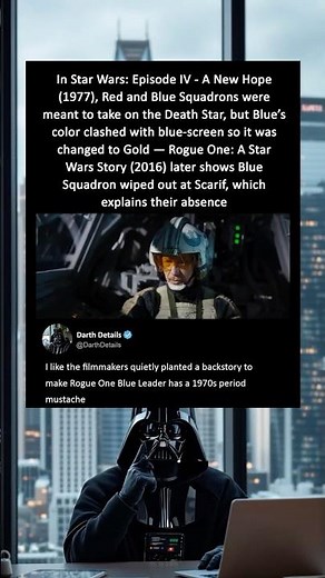 In Star Wars: Episode IV - A New Hope (1977), Red and Blue Squadrons were meant to defeat Death Star