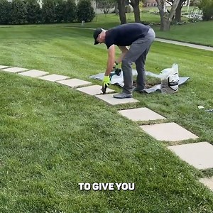 113K views · 1K reactions | For a total cost of $125, I was able to make a 25-foot stepping stone path from my driveway to our deck. This is a perfect weekend project to make a BIG difference in your yard. | Everyday Home Repairs | Facebook
