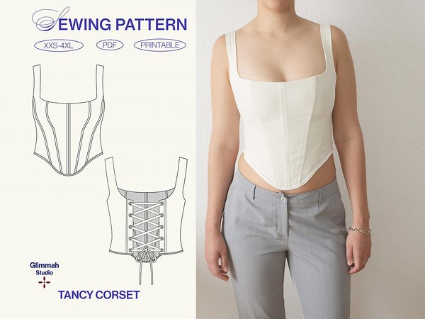 Korsett Top Schnittmuster Pdf Digitaler Download in Gr. XXS-4XL - Etsy