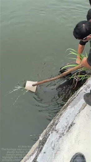 The process of putting fish into plastic buckets