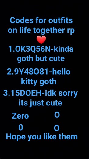 outfit codes for life together rp :D
