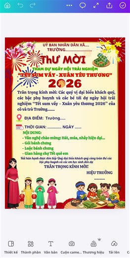 Thư mời tham dự hoạt động trải nghiệm Tết cho các nhà trường/nhóm lớp 🧧 #giaovienmamnon #gvmn #giaovientieuhoc #tet2026 #giaovien