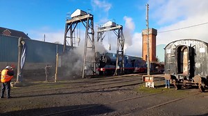 2025 Marks 200 years since the opening of the first public railway The Stockton & Darlington Railway opened on the 27th September 1825. so to celebrate the start of the anniversary year heritage railways across the UK & Beyond took part in a national whistle up at midday on new years day. Here is Ex GNR(I) S Class 4-4-0 No.171 Slieve Gullion taking part in the whistle up at RPSI Whitehead. | NI Rail Scenes