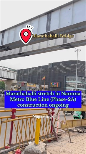 Namma Metro 🚈 Blue line works in Marathahalli #marathahalli #metroupdate #bangaloremetro