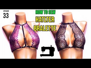 How To Sew Adjustable Halter Neck Crop Top Bra | DIY Halter Bralette With Sewing Pattern