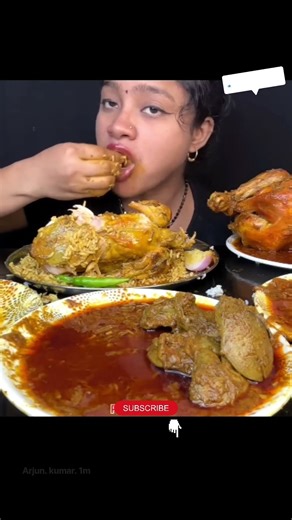 Chicken biryani with😋🥓 #mukbang #mukbanginternational #eatingshow #indianfood