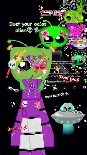 //duet your oc as alien👽🛸✨️//#duet #emojicat #catcute #cutecore #cuteemojicat #alien #joinnow #emoji