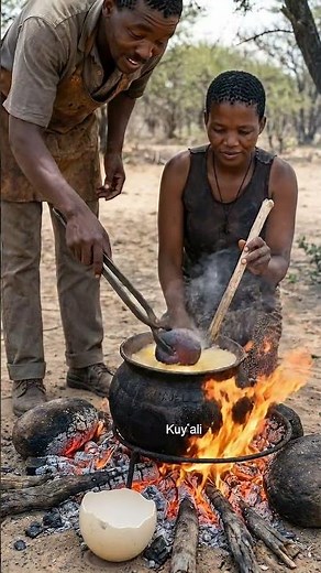 African Tribe Cooking Eggs Over Fire 🔥🥚|Primitive Cooking in the Wild #tribalfoodjourney #tribalfood