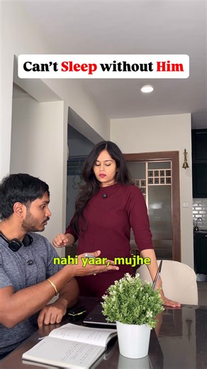 Sakshi Shetty on Instagram: "Is this your girl too? 😂 Can’t fall asleep without him and then with him 🤪 . . . . . . . . . . . #funny #comedy #trending #viral #couple comedyreels comedyvideos comedyvideo funnyvideo trending fyp explorepage [lifestyle, funny reel, comedy video, comedy reel, funny husband and wife, trending reel, viral reel, girls can’t sleep without their man, sleeping with my man, can’t fall asleep, home alone, 100% use of brain, desi boys, boy bestie, ladki ka chakkar, thirsty