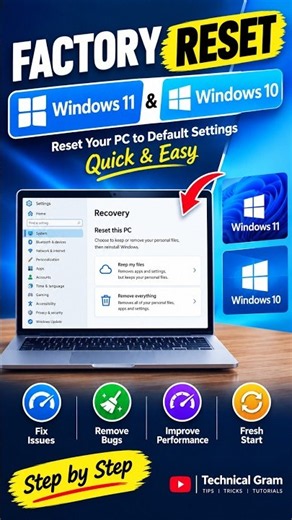 Factory Reset Windows 11 & 10 🔥 | PC Reset in 1 Minute