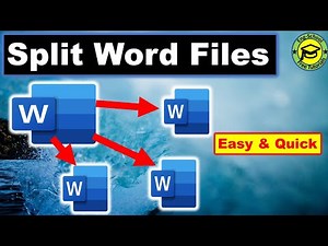 How to Split a Word Document into Multiple Documents | Split Word Document | Split Word File |#Word