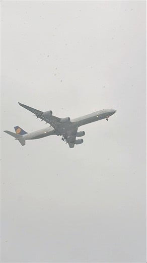 A340-600 Lufthansa landing approach on runway 4R JFK airport/Flight from FRA