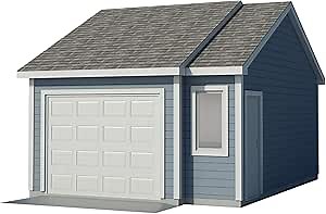 DIY Car Garage Plans - Build Your Own Backyard Workshop Shed 16' x 22'