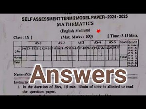 💯Ap 9th class maths Sa term 2 model paper full answer key 2025|9th Sa2 maths paper 2025 answers