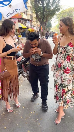 1.1M views · 24K reactions | RUSSIAN GIRLS SHOCKING REACTION Street food India #reels #fbreels #funny #comedy | Wake'N'Bite | Facebook