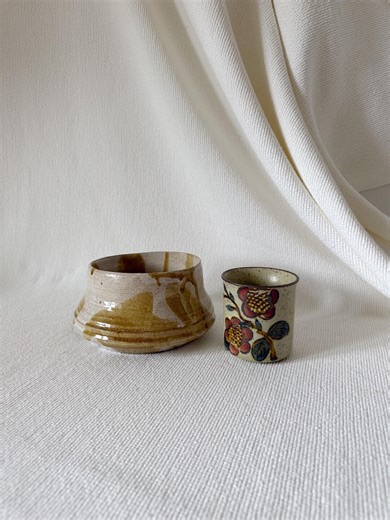 Vintage Studio Pottery Planter Bowl or Floral Ceramic Pot, Handmade Art Pot, Signed Pottery Vase Planter, Rustic Earth Tone Pottery Decor