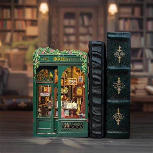 DIY Owl Bookstore Book Nook Kit – DIY Miniature Library Scene, 3D Wooden Puzzle Bookshelf Decor Gift for Book Lovers Valentine Gift - Etsy UK