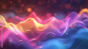 An animation depicting high-quality light spectrum waves. It shows colorful waves of light flowing and interacting, creating a mesmerizing visual effect