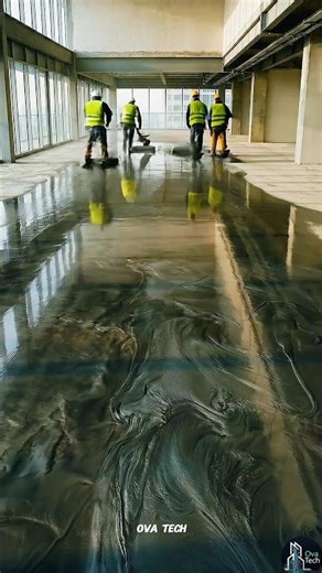 Luxury Epoxy Floor Transformation | Premium Showroom Finish ✨ #ovatech