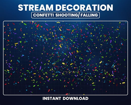 Animated Confetti Twitch Overlay, Party Confetti Stream Overlay, Stream Decoration, Stream Alerts - Etsy