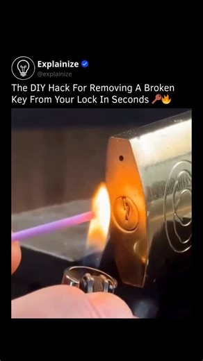 Tech | News | Facts on Instagram: "Breaking a key inside a lock is a frustrating experience that usually happens at the most inconvenient times. Whether it is due to a worn out key or a stiff cylinder the result is often a feeling of helplessness. However this simple yet effective DIY hack demonstrates how everyday household items can solve mechanical problems. By using the plastic stem of a cotton swab you can create a customized extraction tool in seconds. The process involves melting the end 