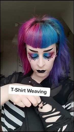 DIY Goth Alt Shirt Weaving Tutorial