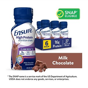 Ensure High Protein Nutrition Shake, Milk Chocolate, 8 fl oz, 6 Count