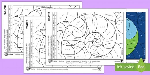 Colour by Numbers BIDMAS Activity - KS3 Maths