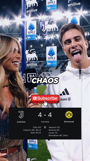FutVibes on Instagram: "Juventus and Dortmund Best UCL game of the season😰😳 (8 goals in one half💀)"