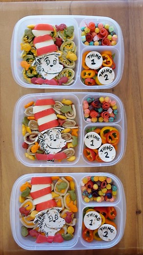Tips to make a Dr. Seuss Cat in the Hat sandwich for a fun food art school lunch for your kids! | Lunchbox Dad